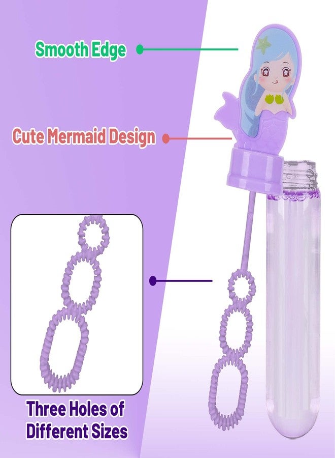 JOYYPOP 24 Pack Mini Bubble Wands for Kids Mermaid Party Favors Bubble Toy Summer Gifts for Girls Boys Mermaid Theme Birthday Party - Image 4